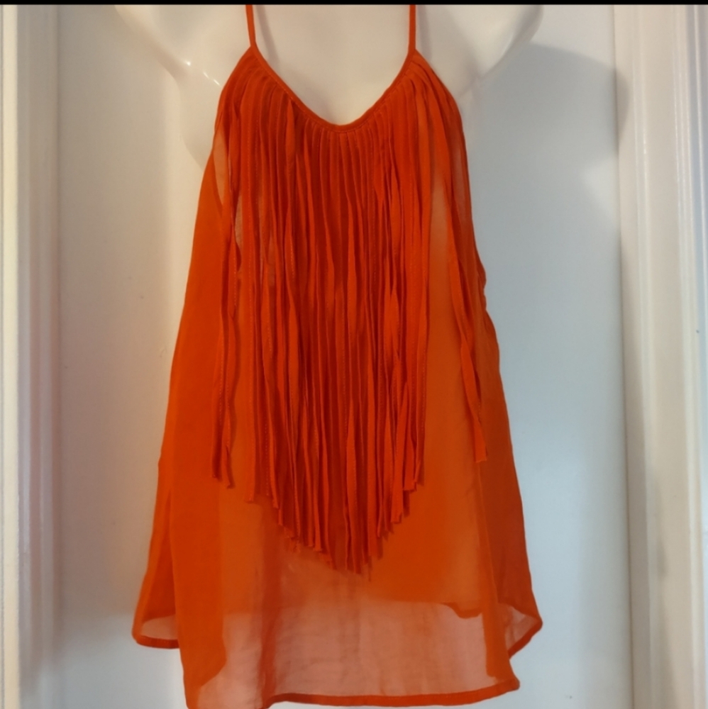 Sleeveless Fringe Top